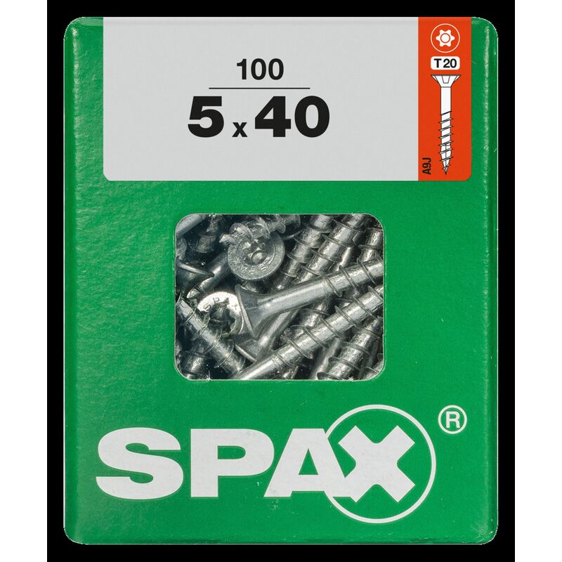 

Spax tornillos T-estrella más amarillo de acero de 40 x 5 mm - 100 pcs