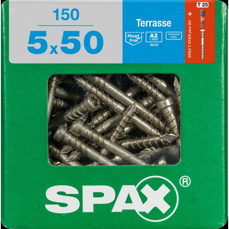 

Tornillos de acero inoxidable 'A2' 50 x 5 mm - 150 PC - Spax