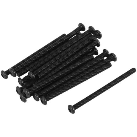 Tornillos de cabeza redonda hexagonal M3 X de acero aleado, 45 mm, color negro, 20 unidades.