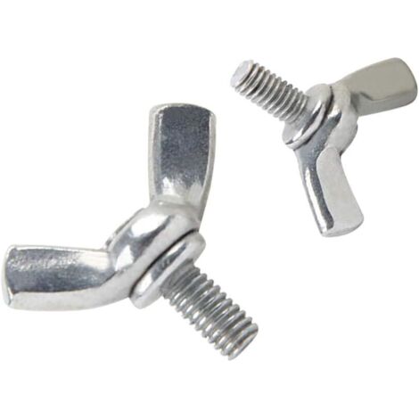 Tornillos de mariposa de acero al carbono M6 x 40 (paquete de 20), clavos, tornillos de mano galvanizados, rosca completa.