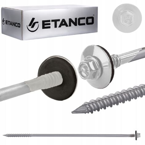 ETANCO Tornillos GTRW SP A19 6,4/7,0x240 mm RAL 9010