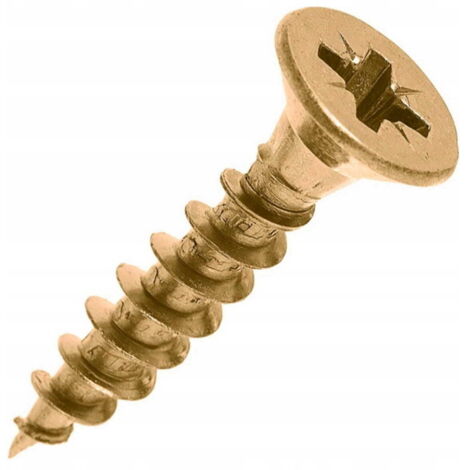 Tornillos para madera endurecidos 3x12mm 65 piezas PZ2 dorado