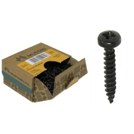 Tornillos para madera negros Mustad Panelvit 4x20
