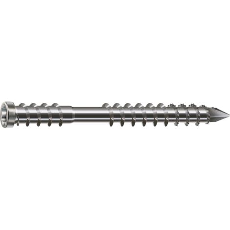 Tornillos para terraza en acero inoxidable A4 6 × 60 mm – T-STAR T25, cabeza cilíndrica