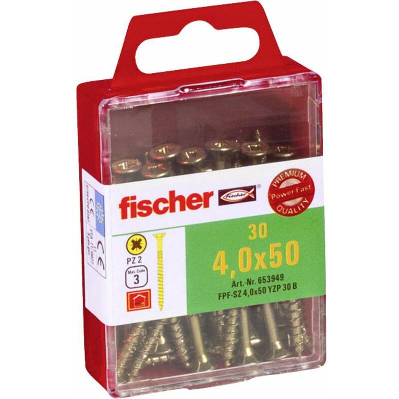 

Tornillos POWER-FAST de acero dicromado Pozidriv 4x50mm, 30 piezas
