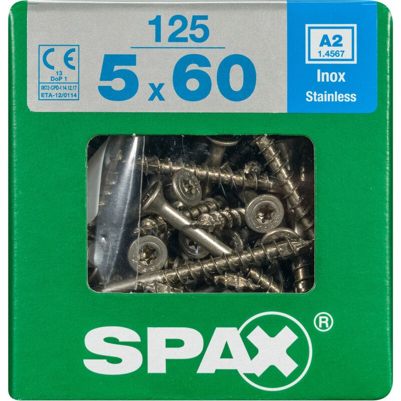 

Tornillos 't-estrella Más A2 Inox 60 x 5 mm - 125 pcs - Spax