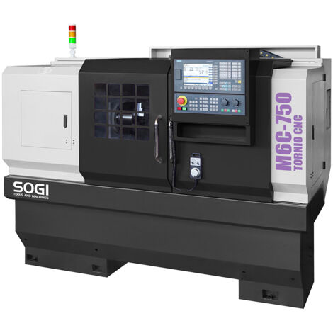 Tornio CNC ad autoapprendimento SOGI M6C-750 460x750 mm - controllo numerico SIEMENS 808D + accessori