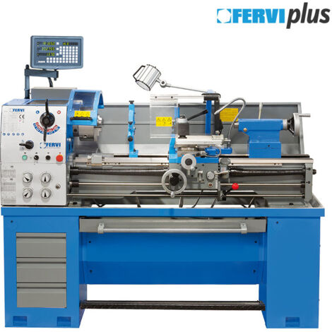 Tornio ferro metallo parallelo ad ingranaggi visualizzatore Fervi t069/400v3a