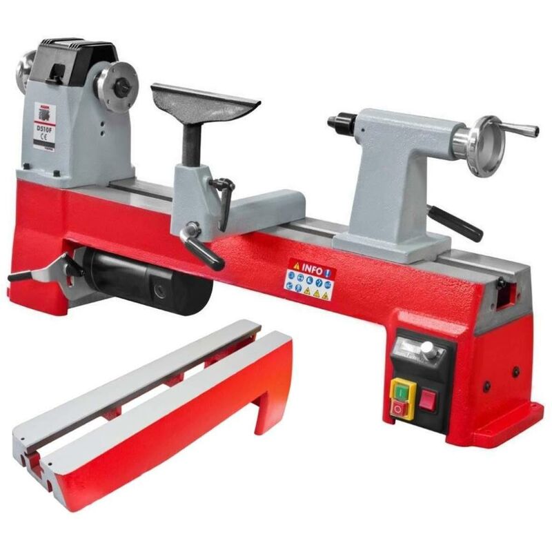 Image of Holzmann Maschinen - Tornio da legno 735w 510mm variatore velocita' Holzmann d510f + prolunga 644 mm