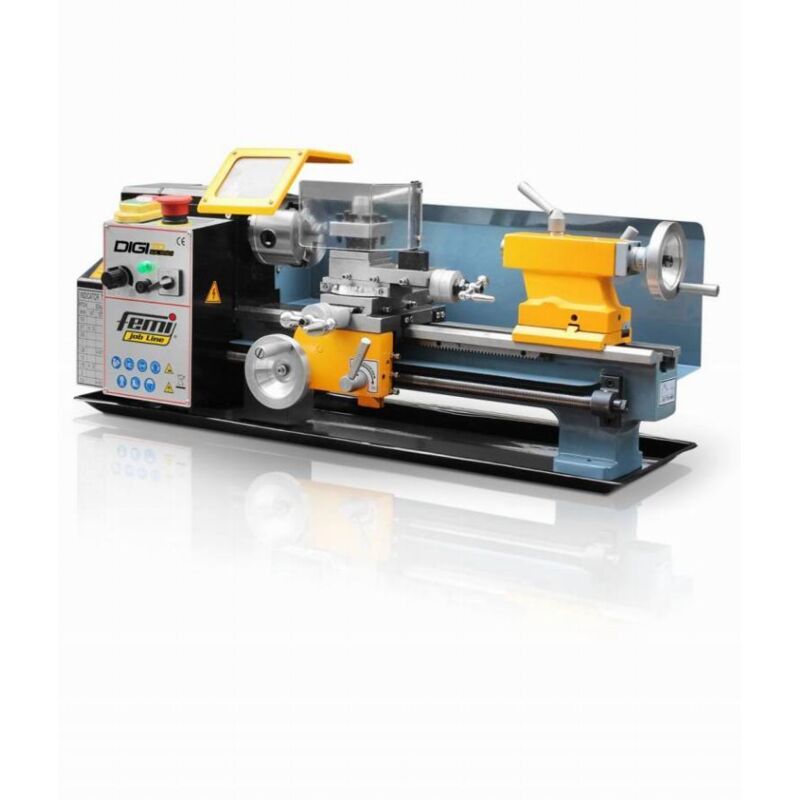 Tornio Per Metallo Parallelo Digito Ml350 0,5kw Mandrino 100mm Femi