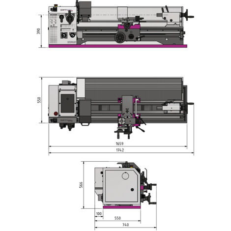 TORNO DE SOBREMESA TM 3110 - 400V OPTIMUM 3403010