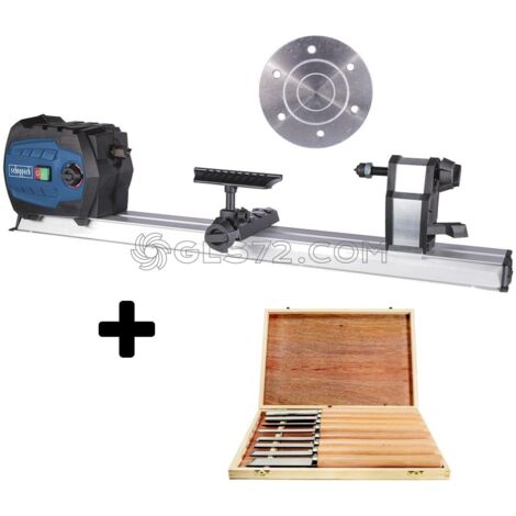 TORNO PARA MADERA SCHEPPACH DM600VARIO 550W + SET 8 PIEZAS DE GUBIA / CINCELES