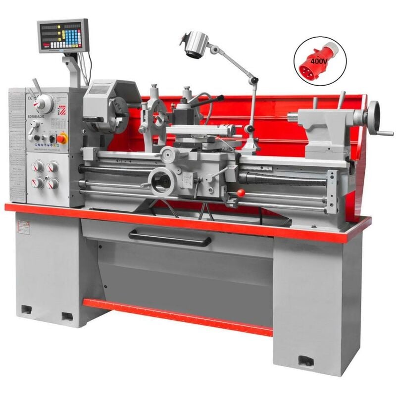 Torno Paralelo Para Metal Con Display Digital 400v Holzmann Ed1080adig