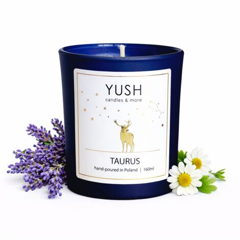 TORO - CANDELA DI SOIA PROFUMATA SEGNO ZODIACALE TORO YUSH LAVANDA CAMOMILLA