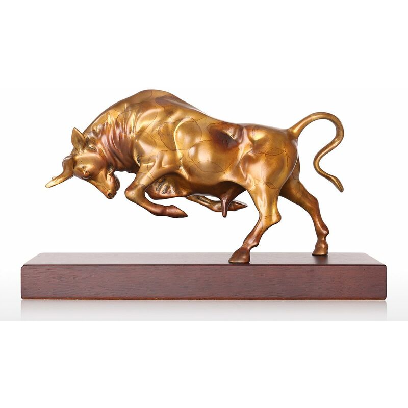 

Tooarts - Toro vigoroso Escultura de bronce, Escultura animal Toro,Oro