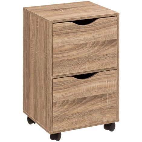 Torre de 2 puertas con ruedas efecto madera - 5five
