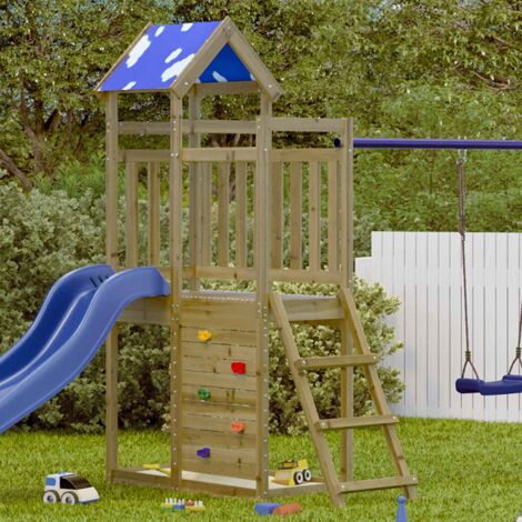Torre de Juego Marrón Madera Sólida Impregnada