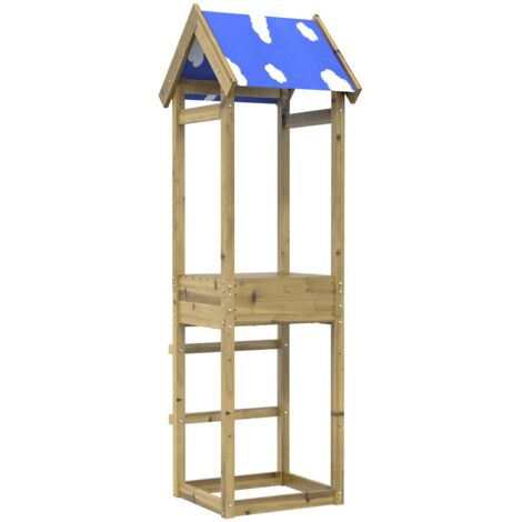 Torre de Juego Marrón Madera Sólida Impregnada