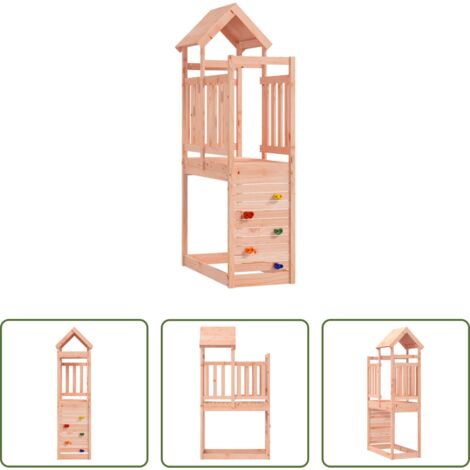 Torre de juego -  Torre de Juego Marrón Madera Sólida de Douglas