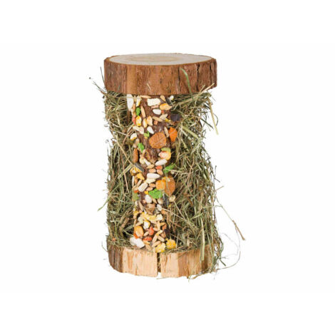 Torre in legno con fieno di montagna 13×17×13cm per conigli e roditori