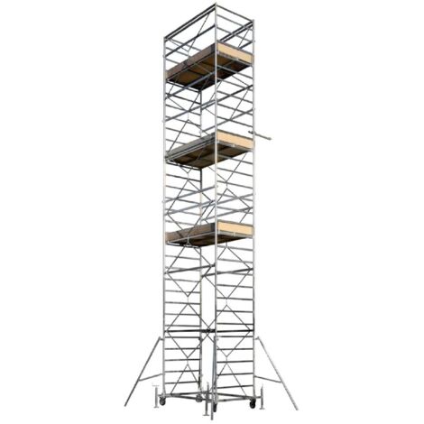 Torre mobile in acciaio "Gigantissimo" con struttura zincata elettroliticamente e sistema rapido di fissaggio