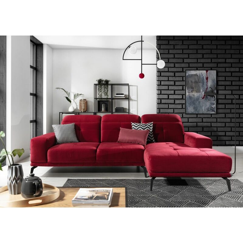 Torrence Right Hand Facing Corner Sofa Bed - Wine