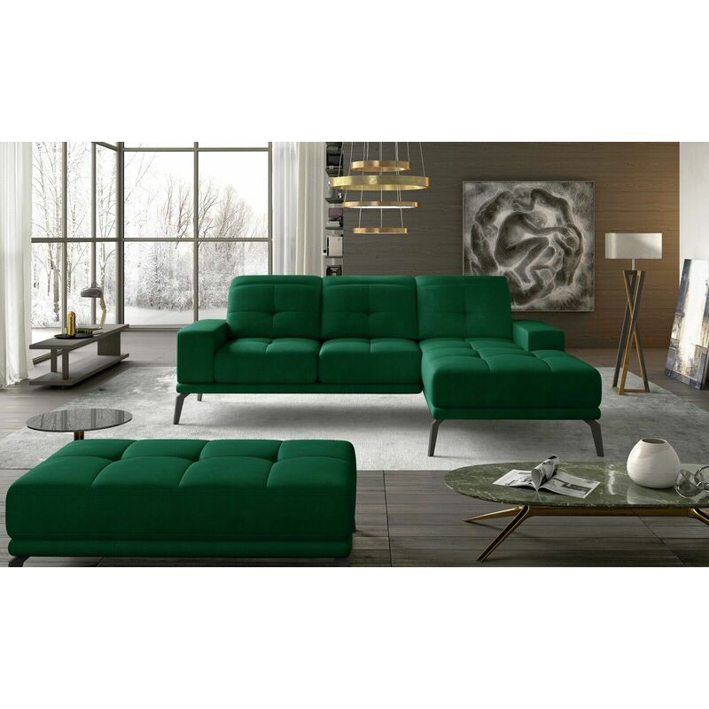 Torrence Right Hand Facing Corner Sofa Bed - Bottle Green