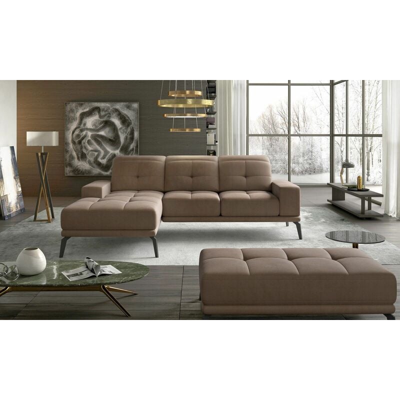 Torrence Left Hand Facing Corner Sofa Bed - Beige