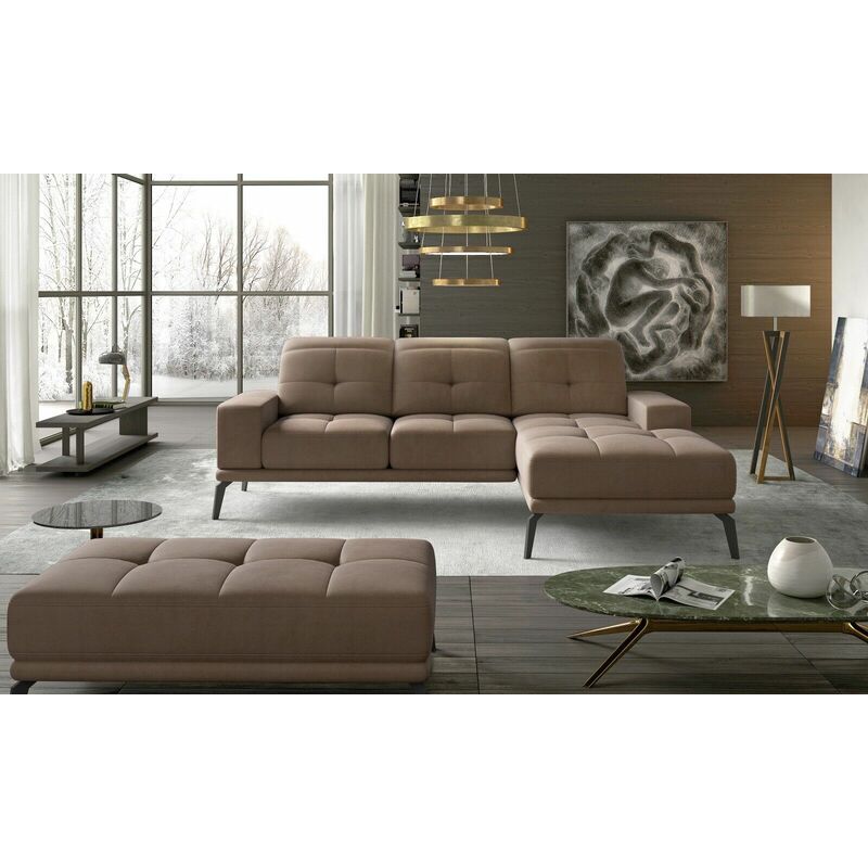 Torrence Right Hand Facing Corner Sofa Bed - Beige