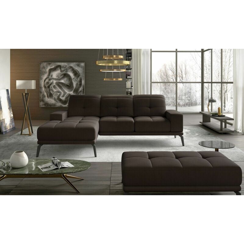 Torrence Left Hand Facing Corner Sofa Bed - Brown