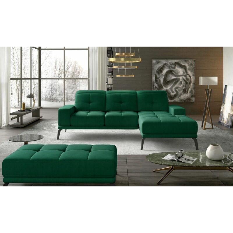 Torrence Right Hand Facing Corner Sofa Bed - Dark Green