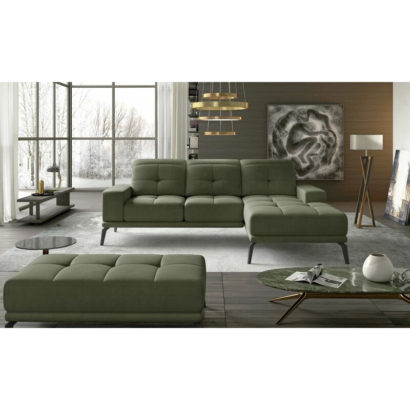 Torrence Right Hand Facing Corner Sofa Bed - Green