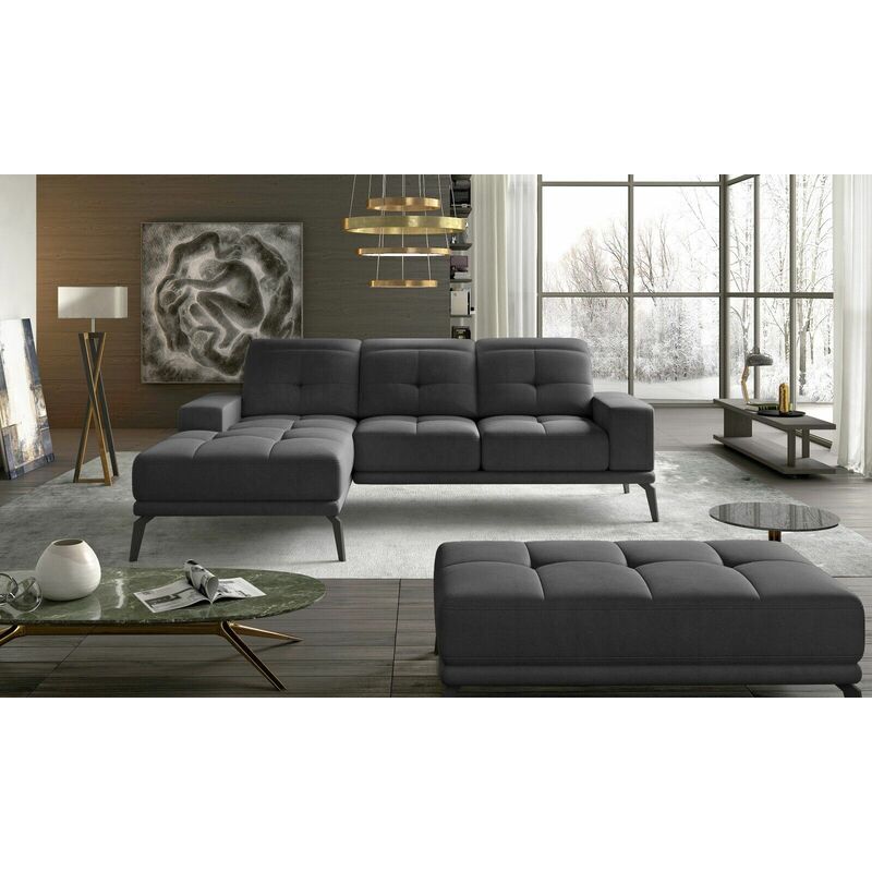 Torrence Left Hand Facing Corner Sofa Bed - Dark Grey