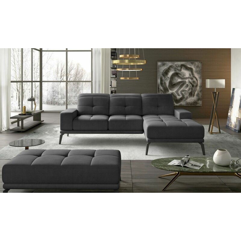 Torrence Right Hand Facing Corner Sofa Bed - Dark Grey