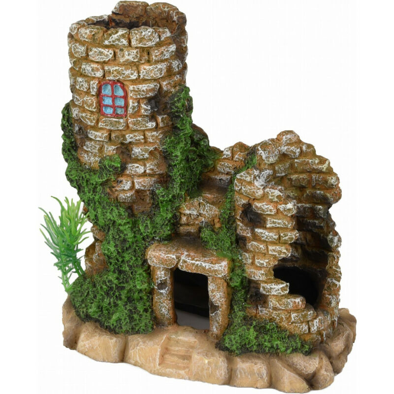 

Torres de piedra en ruinas. 16 x 9 x 16 cm. decoración del acuario.