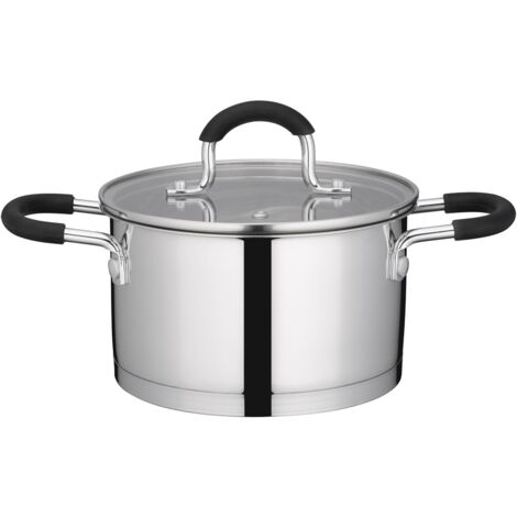 Torres pentola rotonda con coperchio in vetro 24 cm 5,8 L acciaio inox