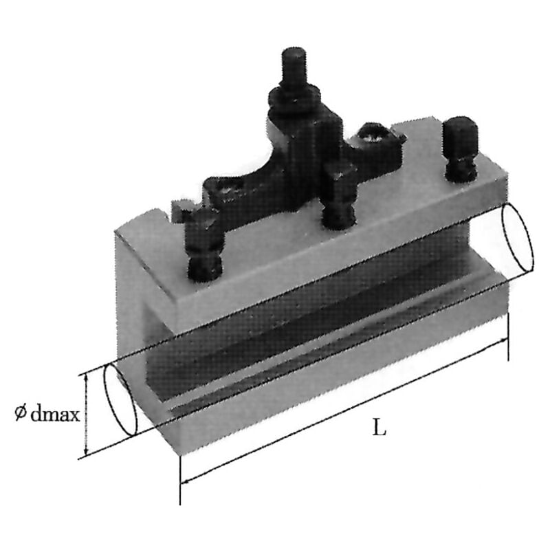 Torreta portaherramientas con asiento prismatico torno 20x80mm Fervi T00A/B