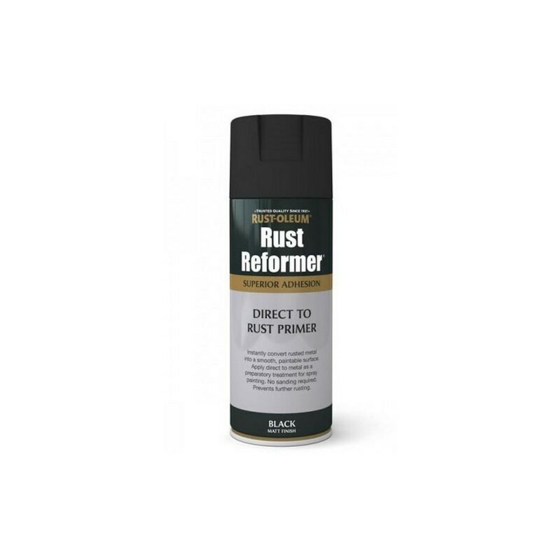 Rust-Oleum AE0150001E8 Rust Reformer Direct To Rust Primer Black Matt Finish Spray Paint 400ml