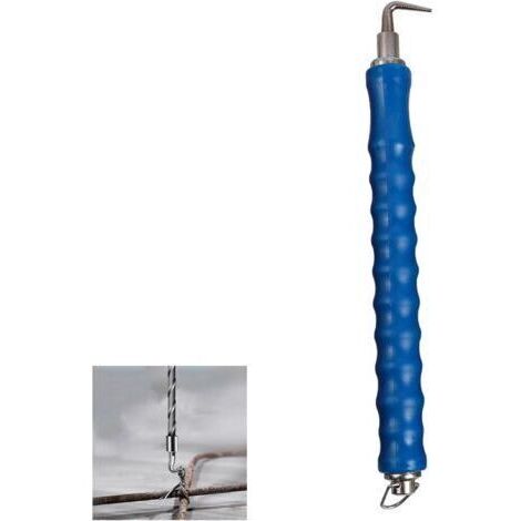 Torsadeuse de fil de fer avec retour automatique de 300 mm, bleue, tordeur universel de fil avec broche en acier au carbone, lieur de fil d’armature