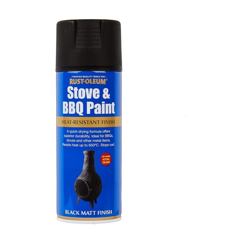 Rust-oleum - Rustoleum Stove & bbq Paint Black Matt Finish 400ml Spray