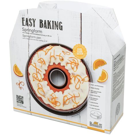 Tortiera a fondo amovibile - BIRKMANN - EASY BAKING - Acciaio al carbonio - Antiaderente - 2 Fondi - 26 x 26 x 9 cm