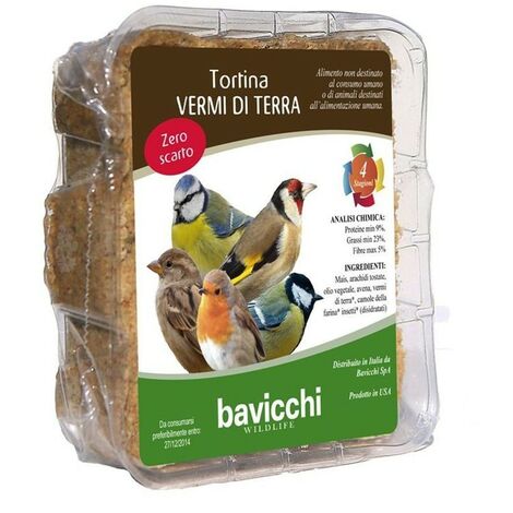 PERAGASHOP TORTINA VERMI DI TERRA SENZA OLIO DI PALMA PER UCCELLI SELVATICI