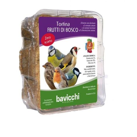 TORTINA PER UCCELLI SELVATICI AI FRUTTI ROSSI DA 315G DI BAVICCHI