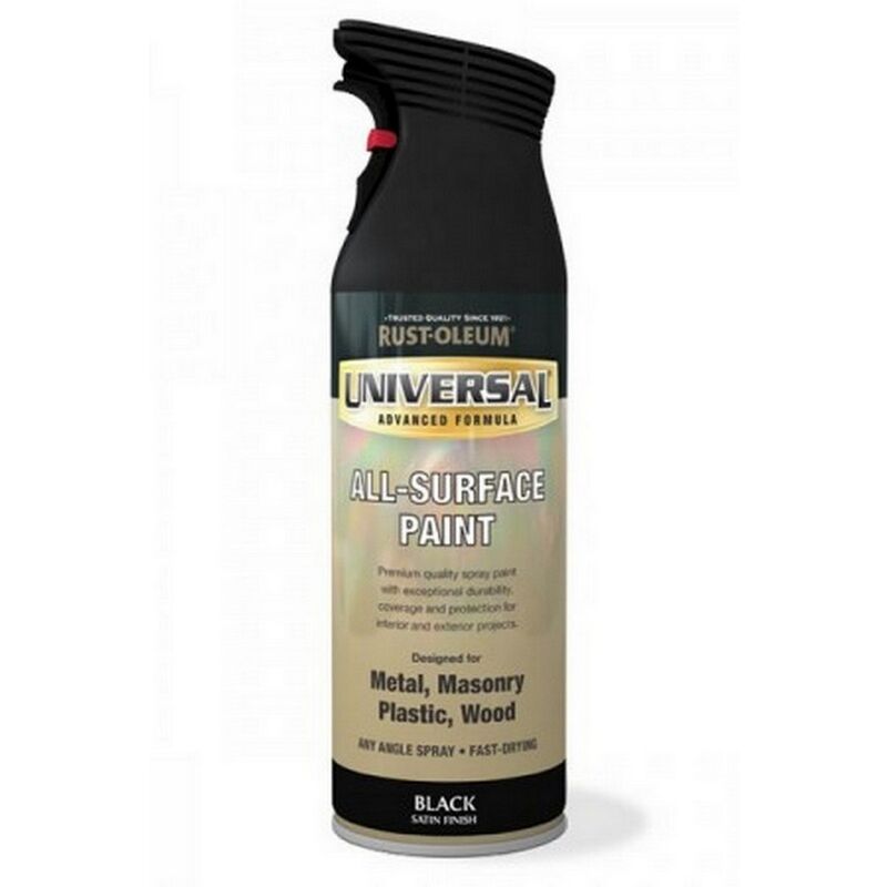 Rust-oleum - Universal All Surface Spray Paint - Satin - Black - 400ml - Black