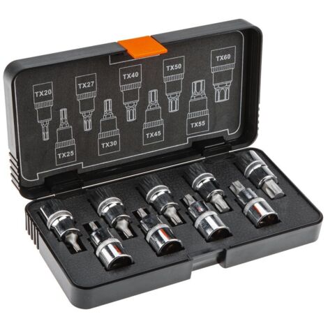 Torx-Bits auf Stecknuss 55 mm, 9er-Set
