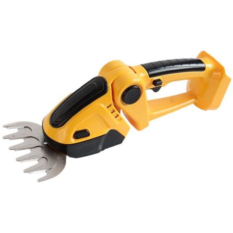 Tosaerba 2 in 1, 24 V, testa girevole, taglio a 90°, affilato e durevole, 1000 giri/min, giallo, materiale in acciaio inossidabile