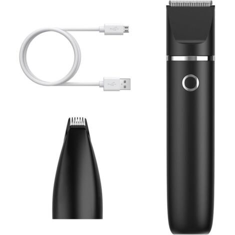 Tosatrice professionale per cani con batteria ricaricabile tramite USB, impermeabile, silenziosa e dotata di 2 testine di taglio per zampe e orecchie - Nera