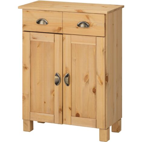 Toscana-Armoire 2 portes et 2 tiroirs en cire teintée