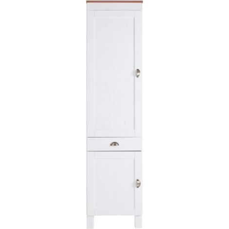 Toscana-Armoire haute 2 portes 1 tiroir en blanc honig