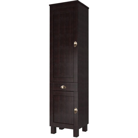 Toscana-Armoire haute avec 2 portes et 1 tiroir en pin brun